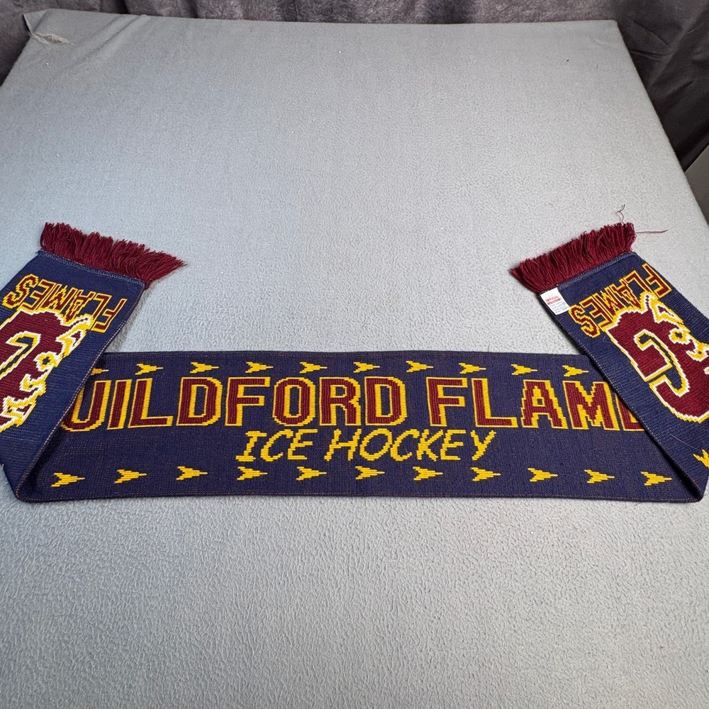 Guildford Flames Ice Hockey Scarf Galaxy Sports Official Souvenir Knit Navy Blue